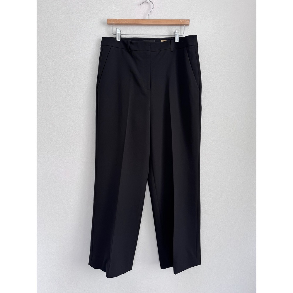 Kenneth Cole Black Carreman French Fabric Straight Leg Dress Pants Womens 10